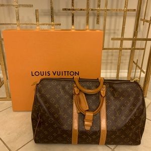 Authentic Vintage Louis Vuitton Leather Keepall 45 Duffel